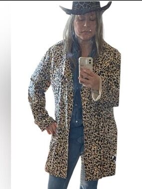 Faith 21 Leopard Trench Coat  lightweight Jacket Plus size Animal print  Whimsy